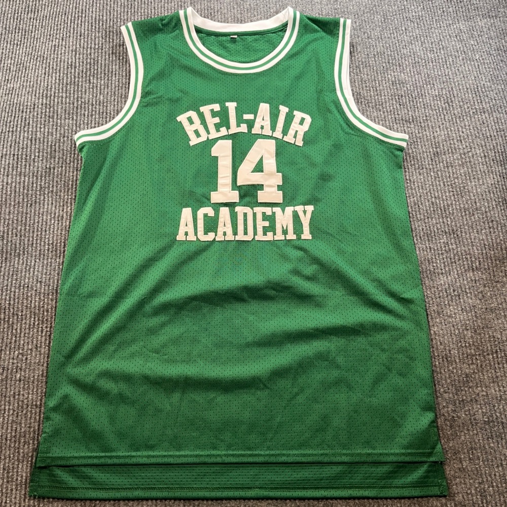 Bel-Air Academy 14 Smith Basketball Jersey Green Fresh Prince 90s TV Show Mens L